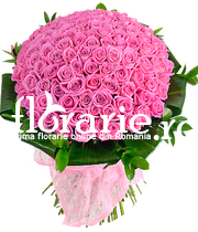 Buchet 99 trandafiri roz