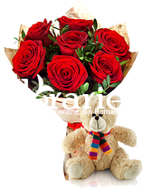 Teddy and roses