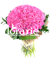 Buchet 75 trandafiri roz